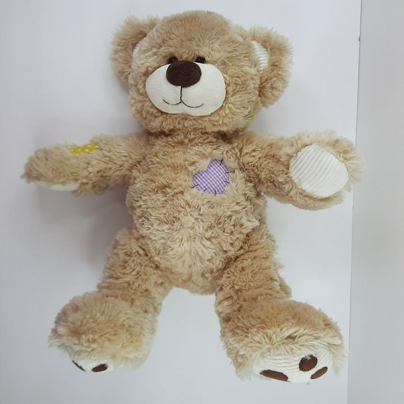 Build a Bear Champ Bear Plush Patches Corduroy Tan 16" Voice Message BABW - Picture 5 of 9